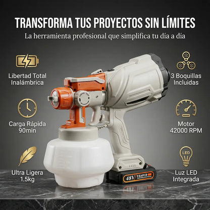 Pistola compresor de pintura inalámbrico